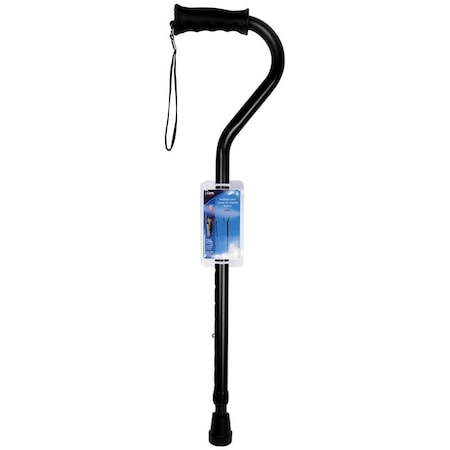Carex Health Brands Carex Health Brands Black Offset Walking Cane w/Strap Aluminum/Plastic 39.5 in. H X 6.8 in. L FGA58000 0000